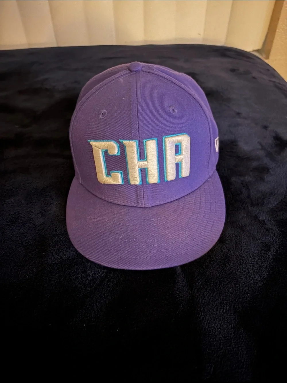 New Era Purple CHA Embroidered Baseball Cap with Teal Accents